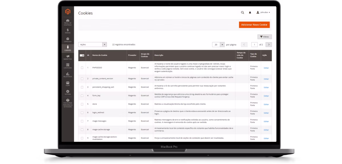 Configuração de LGPD e GDPR no admin MageUp